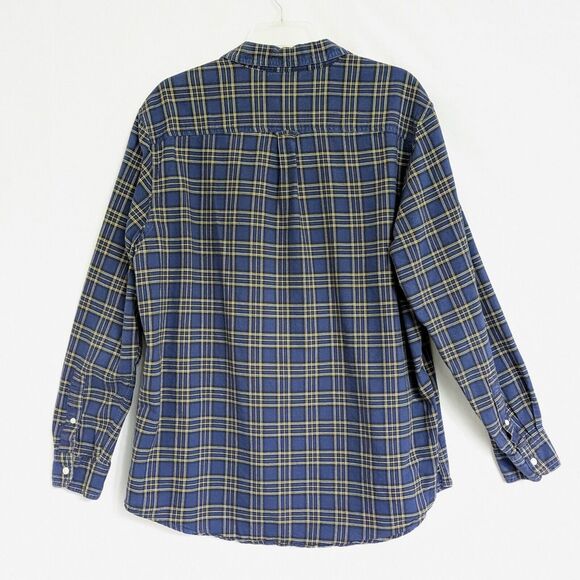 Chaps Men's Cotton Oxford Shirt Size L Blue Plaid Button Down Long Sleeve - Picture 3 of 11